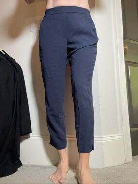 J. Crew Navy Cropped Slim Pull-On Pants